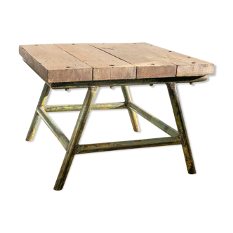 Industrial coffee table patina green