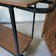 Large central kitchen island trolley on wheels serving industrial console