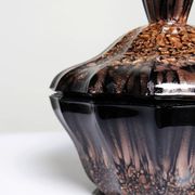 Vintage Vincenzo Nason Murano black aventurine glass sugar bowl/box