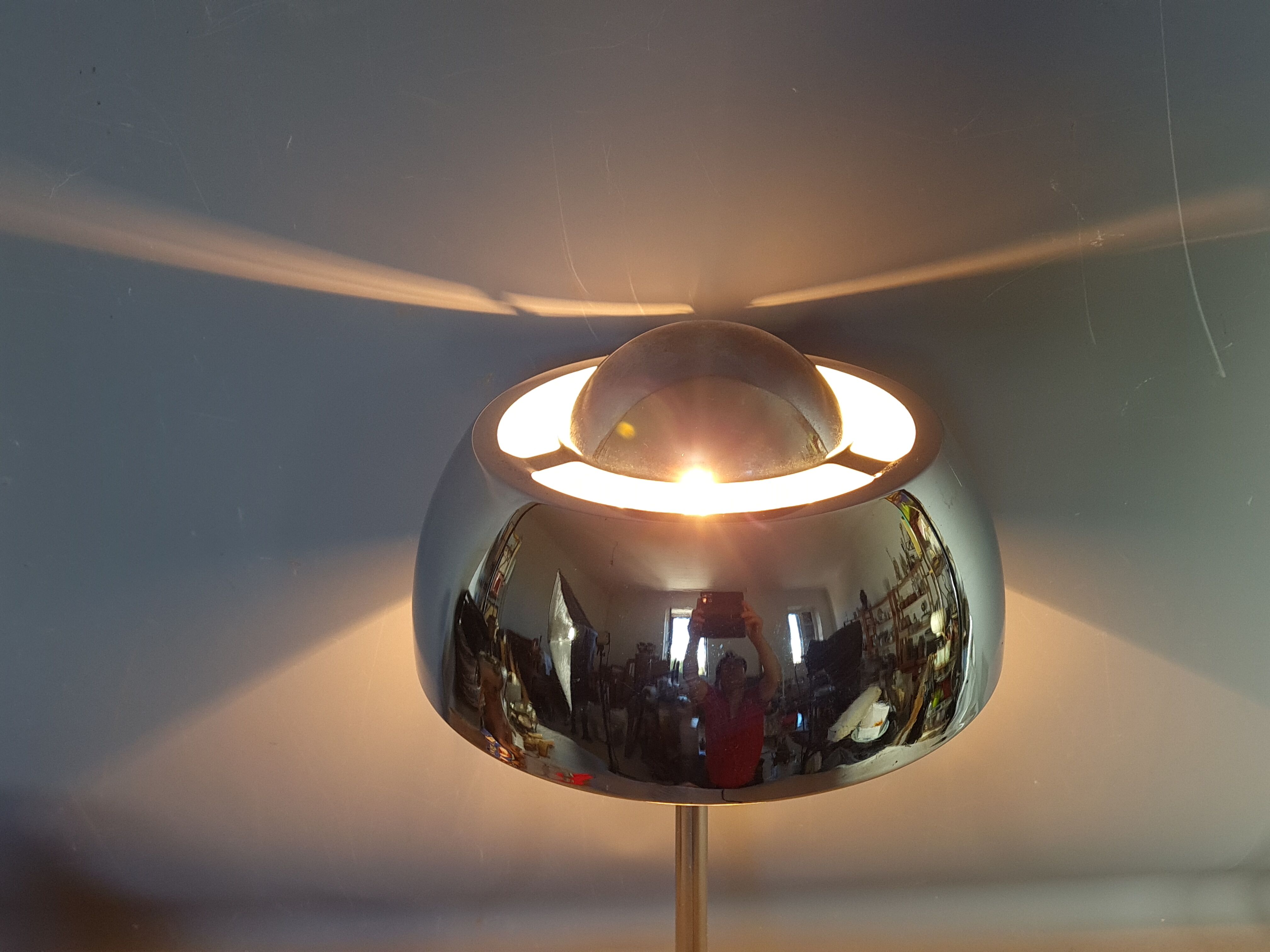 Lampe de table métal chromé vintage 70s SB