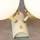 Vintage Italian Brass and Opaline Wall Lamp