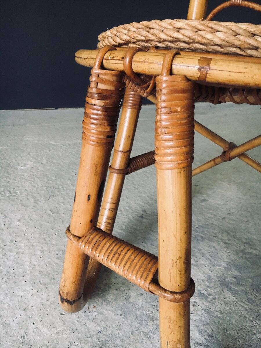 Mid-Century Bamboo High Back Chair from Rohé Noordwolde, Netherlands, 1960s