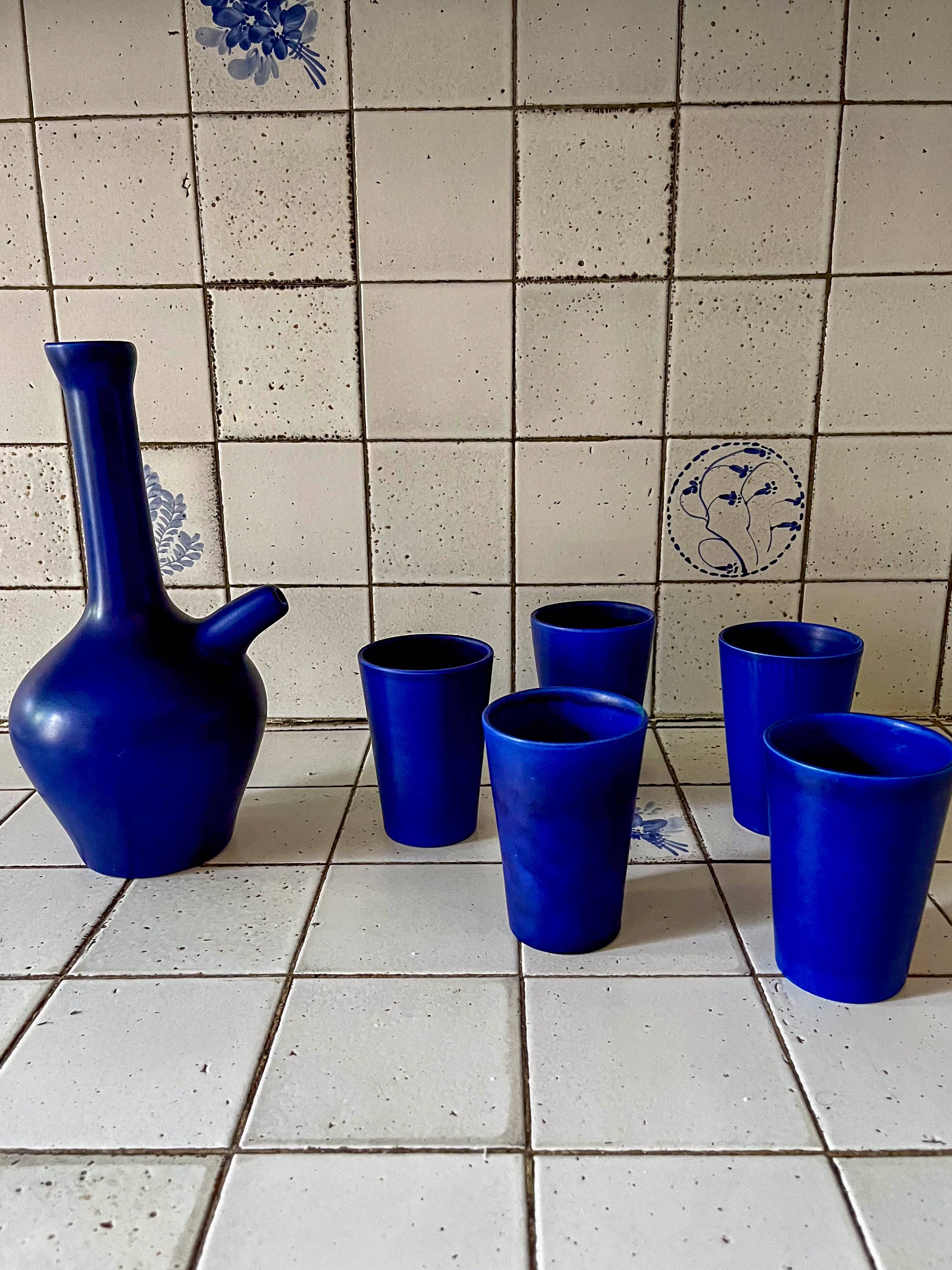 Vintage orangeade service by André Baud, Vallauris, 1960s