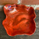 Vintage Red Ceramic Decorative Coupe Plate #D849
