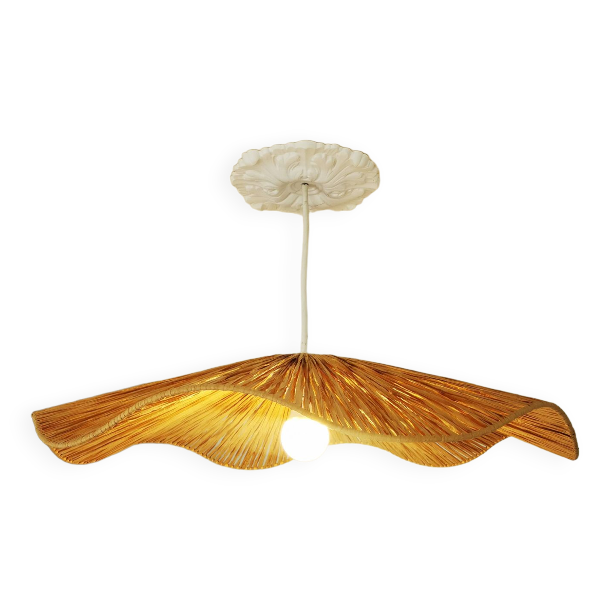 Suspension in raffia braided 65 cm