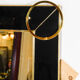 Black Murano glass mirror and brass ornaments (1980)