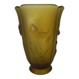 Pressed glass vase Inwald Barolac, model "Floral" 1960s