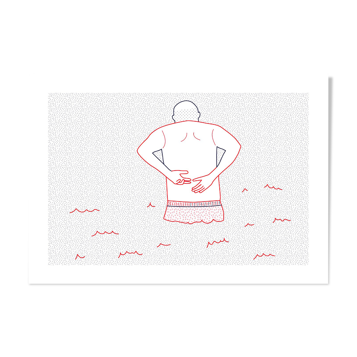 Illustration A4 naiade no. 3/8 brittany bather sea