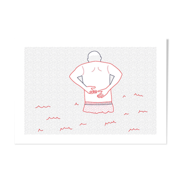 Illustration A4 naiade no. 3/8 brittany bather sea
