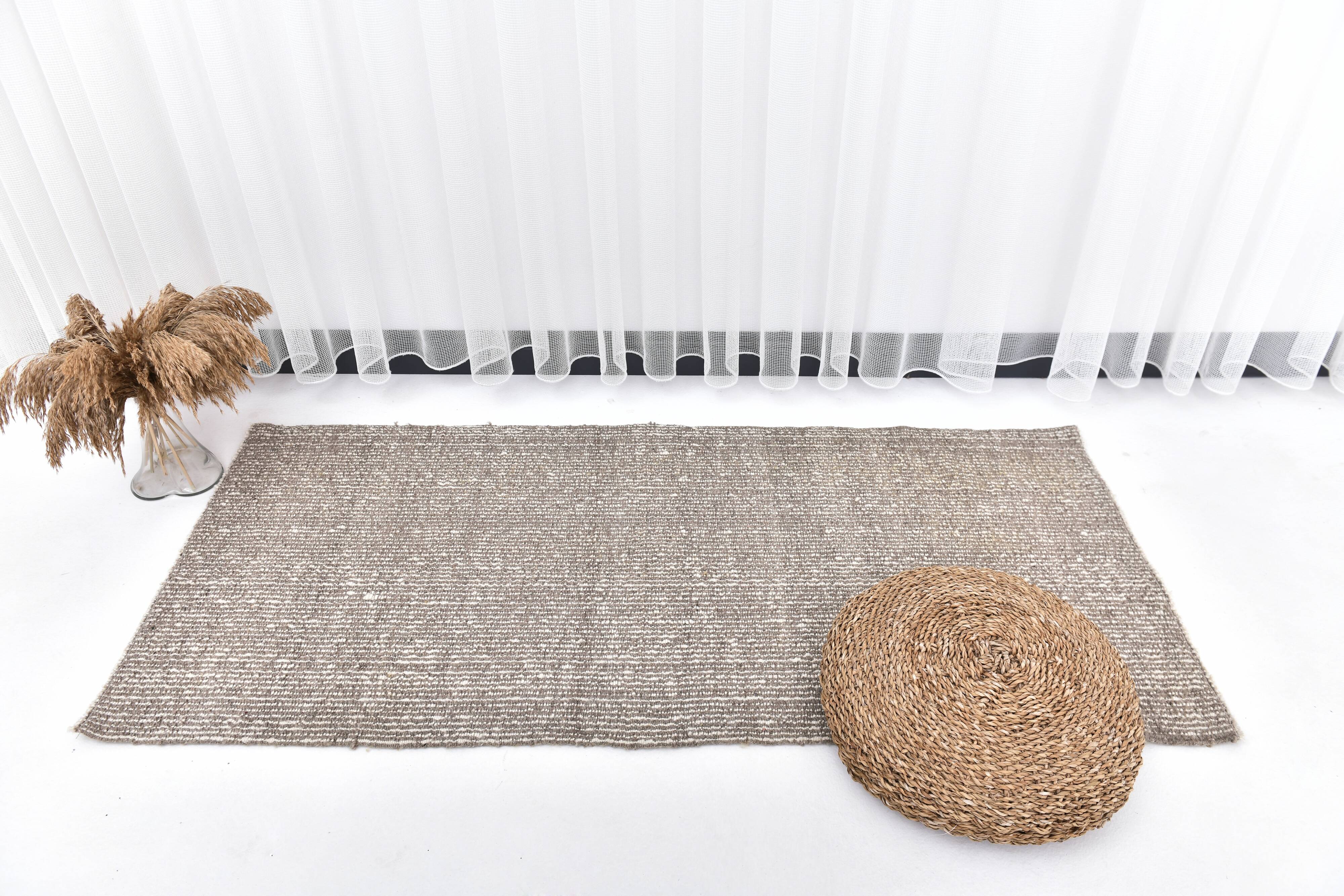 brown wool runner kilim carpet, woll kilim carpet, runner carpet