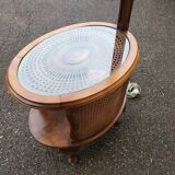 Floor lamp - wood - cane - glass