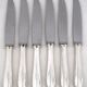 Christofle model Dax, 6 dessert, cheese, and side knives, silver metal.