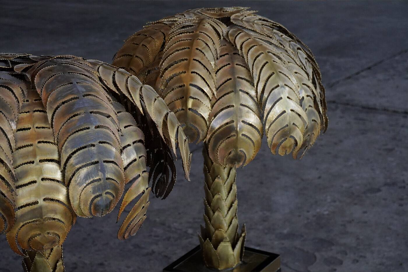 Pair of “Palmtree” table lamps by Christian Techoueyres for Maison Jansen, France 1970s