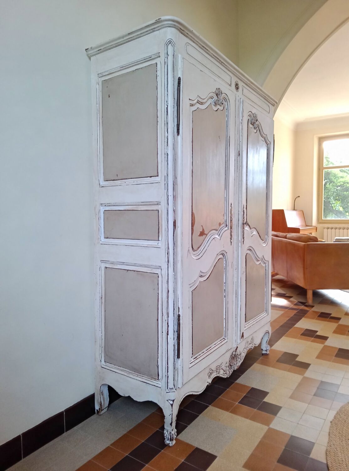Antique patinated wardrobe