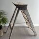 Former stepladder of patinated wood painter