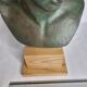 Bust of the Ephebus of Marathon in patinated plaster on base