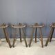 Mid century brutalist bar stools - set of 4, 1960s