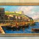 Port En Italie. Huile Sur Panneau. XX ème.