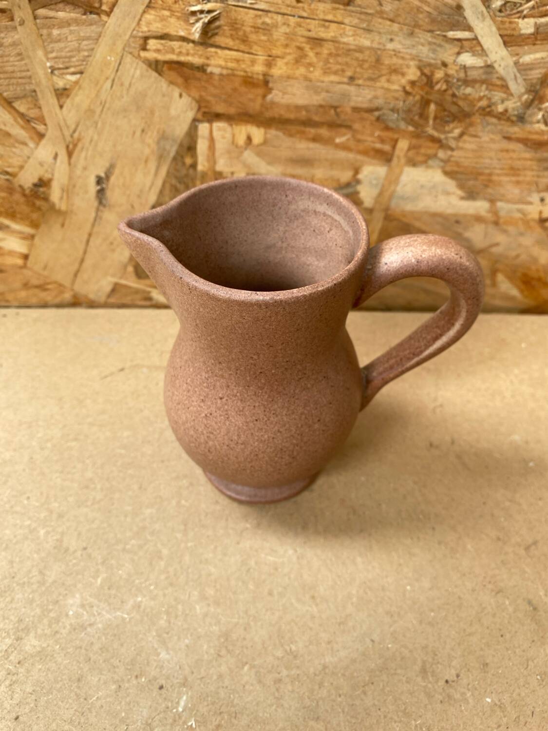 Antique VILLENAUXE Champagne Pitcher in Beige Ceramic Vintage