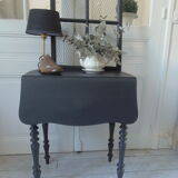 Louis Philippe bedside table with flaps, slate grey