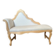 Italian Artisanal Little White Sofa in Natural Wood
