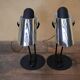 Pair of vintage chrome metal lamps