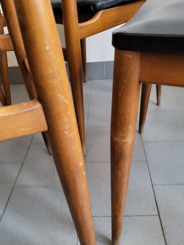 Suite de 4 chaises scandinaves vintage 1960