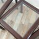 Series of 3 wooden and glass tables from the 70s