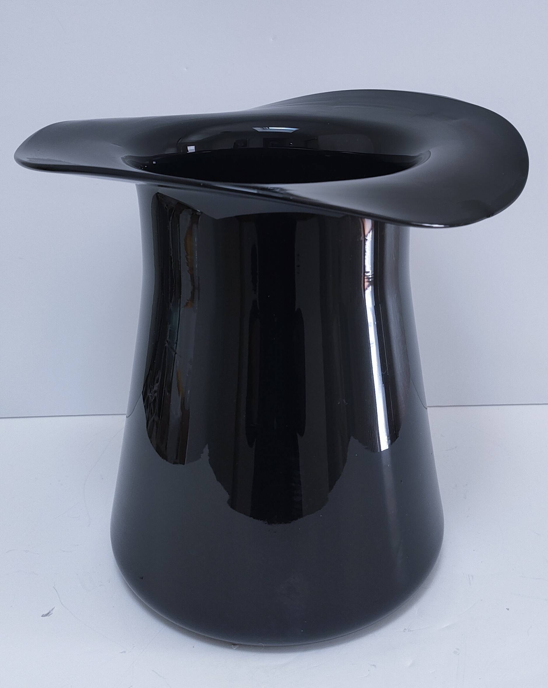 ice bucket and black Murano champagne glass from the 1980s