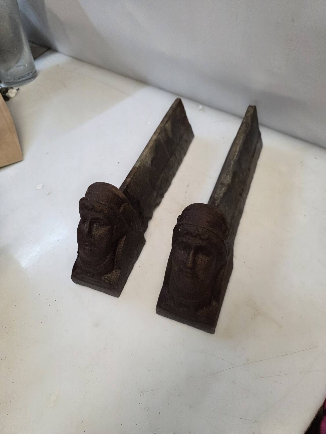 Pair of cast iron andirons