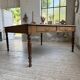 Grande table de ferme XL chêne « carrée » conférence 1950