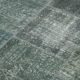 Handmade anatolian overdyed 170 cm x 240 cm grey patchwork carpet