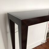 Console bois exotique et métal