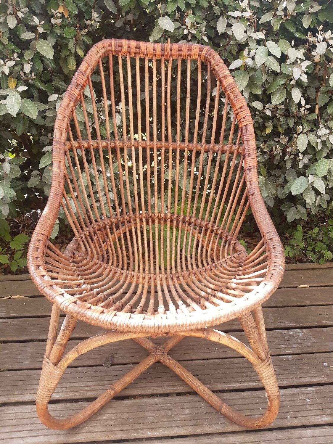 Vintage rattan armchair