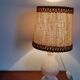 Lampe en verre et jute vintage