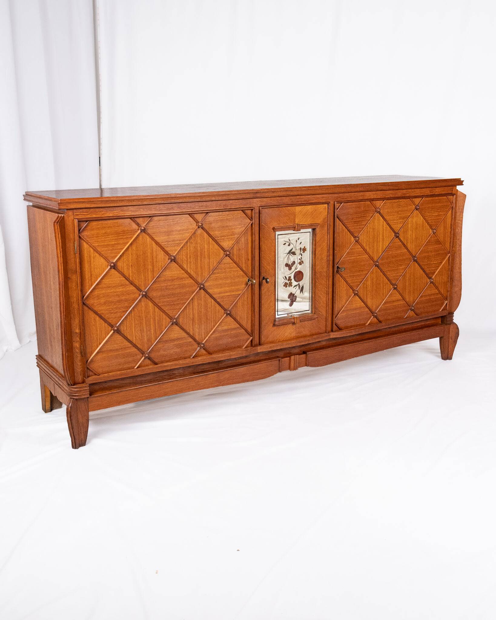 Art Deco oak buffet with crossbars, France, 1940s