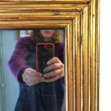 Degas profile mirror in patinated gilded wood  49x61cm
