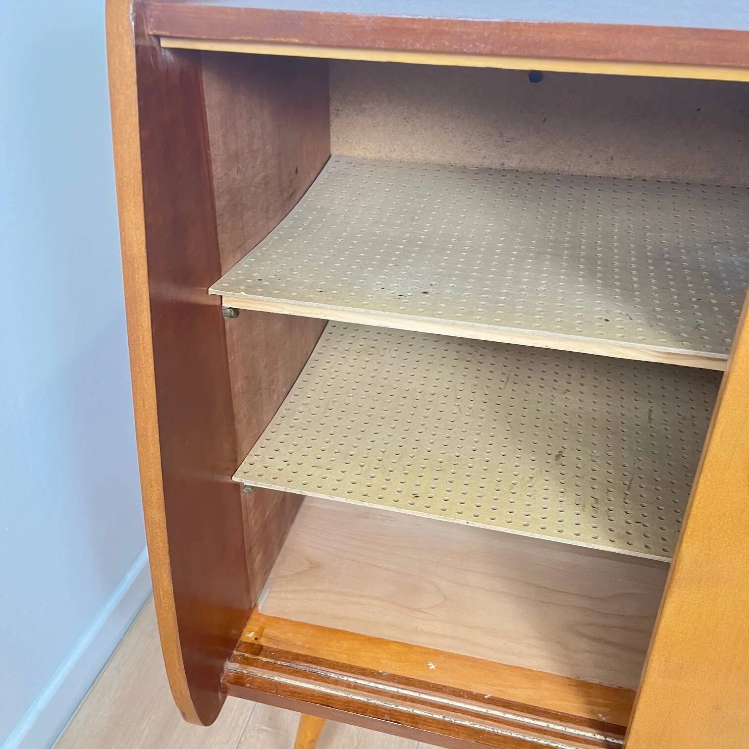 Meuble à chaussure vintage en bois, 1960