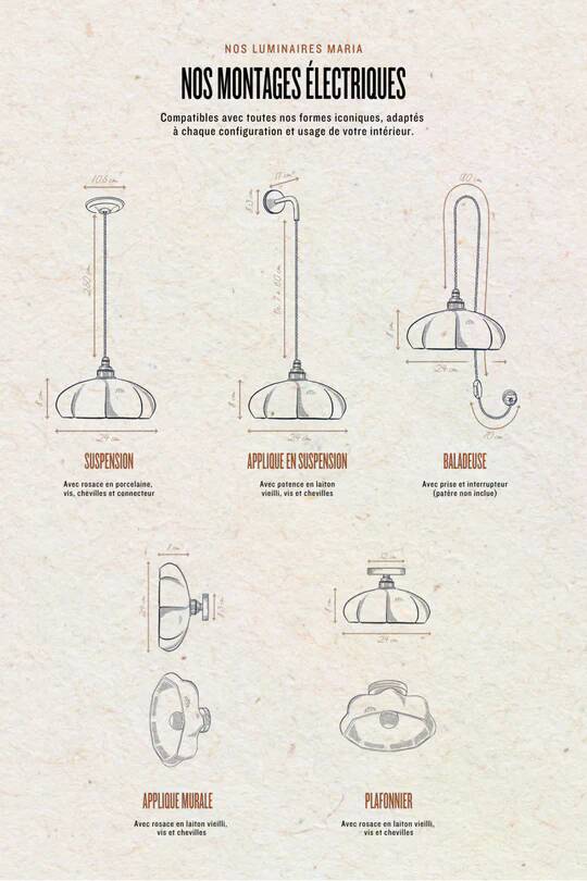 MARIA - Enameled porcelain - Pendant light