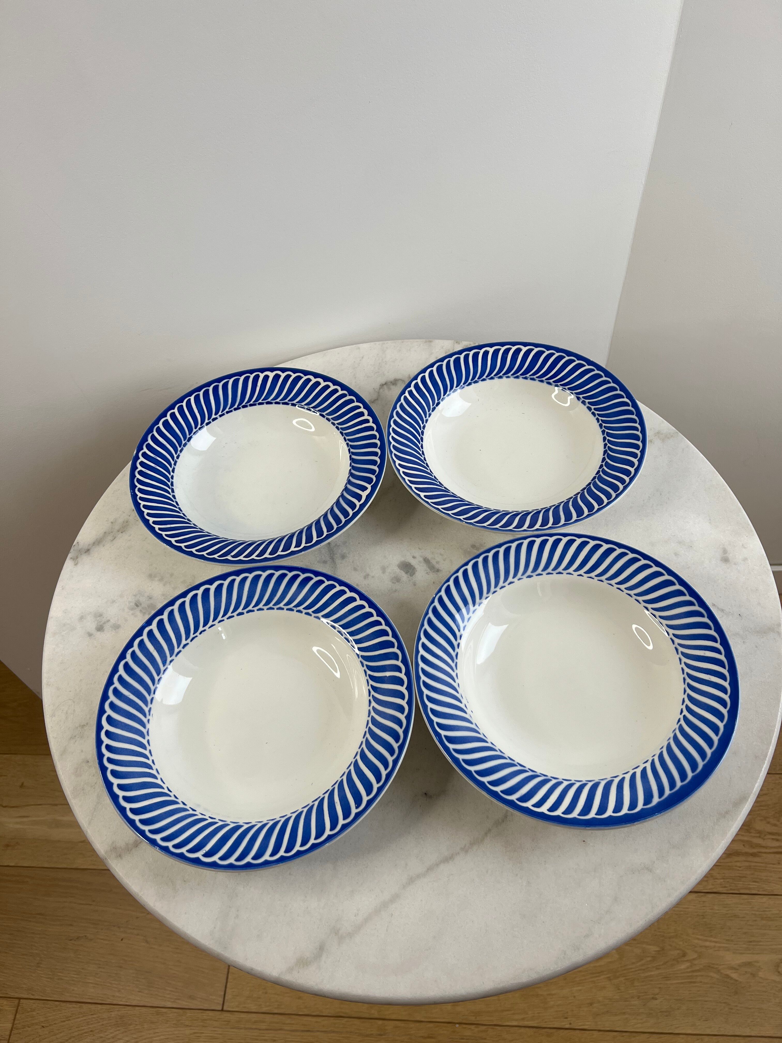 Set of 4 deep plates Sarreguemines Jacquot