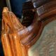 Ancien fauteuil en noyer style Louis XVI – Vert d'eau & crème – Fin XIXe