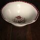Grand saladier Sylvia Digoin Sarreguemines fleur rouge Art Deco