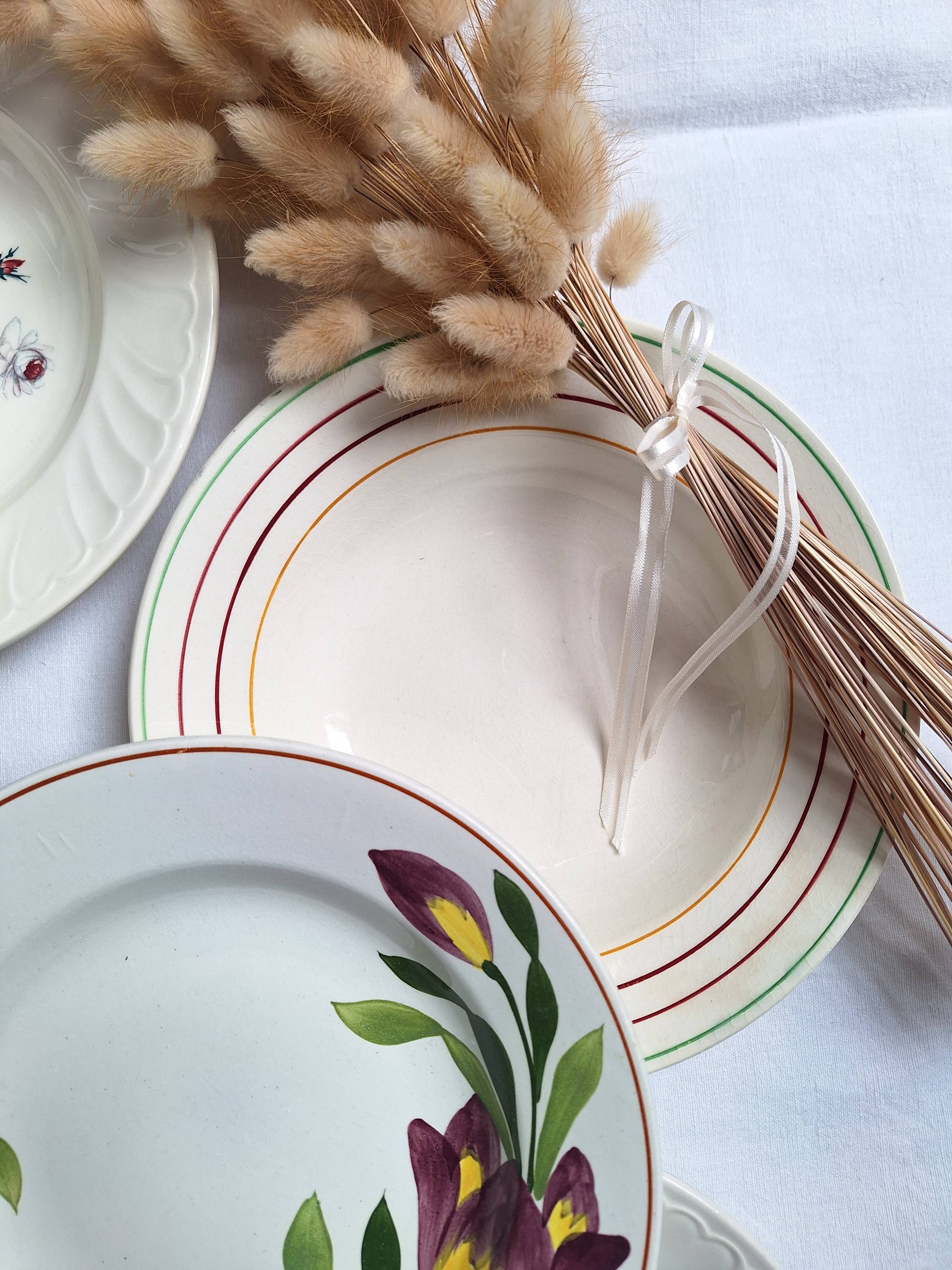 Vintage Gien and St Amand soup plates