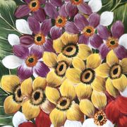 Painting, signed oil painting, flowers, 60s