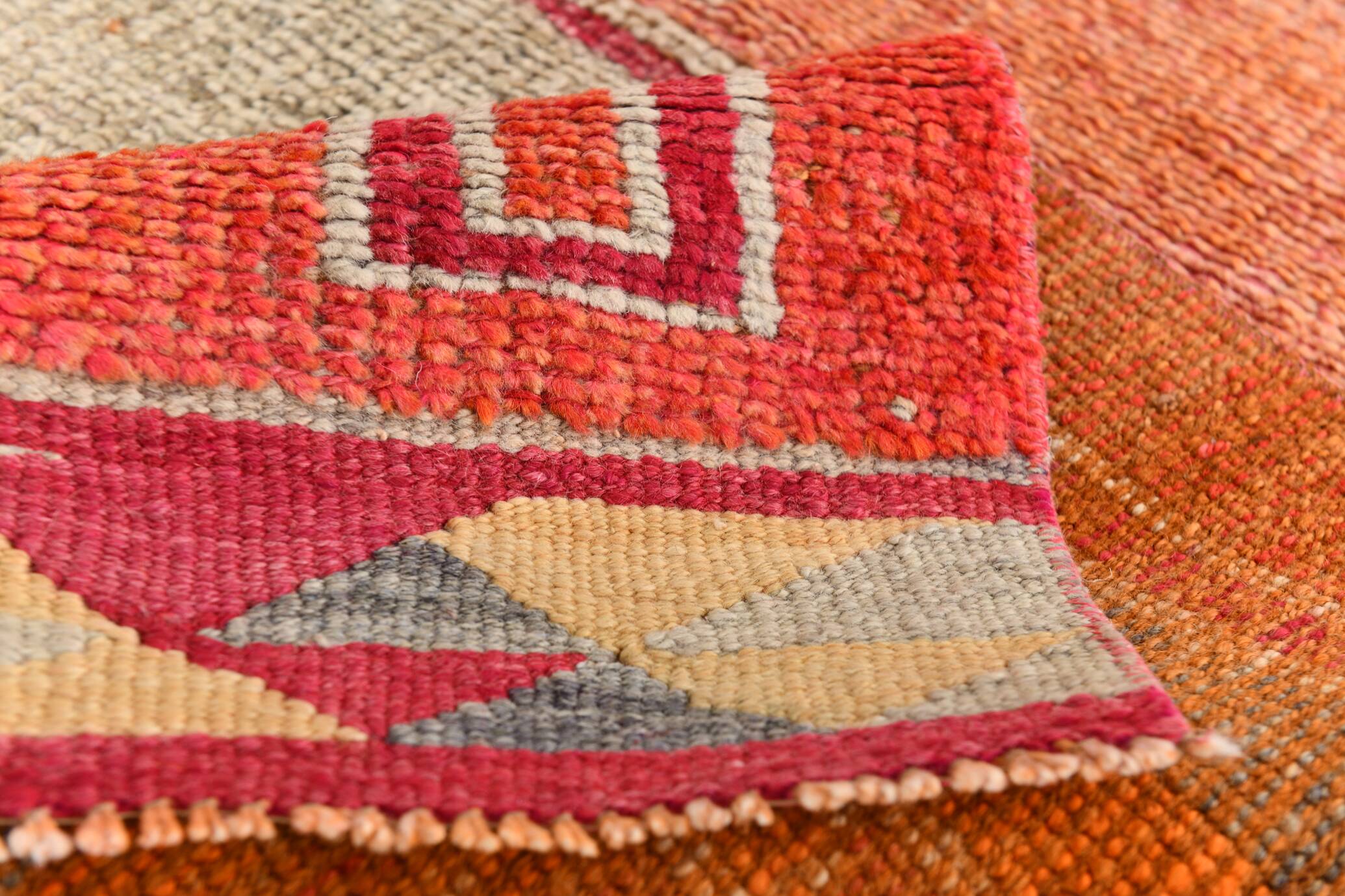 Runner Kilim Anatolien Vintage – Motifs Géométriques, Tissé Main, 96x352 Cm