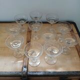 11 antique champagne glasses