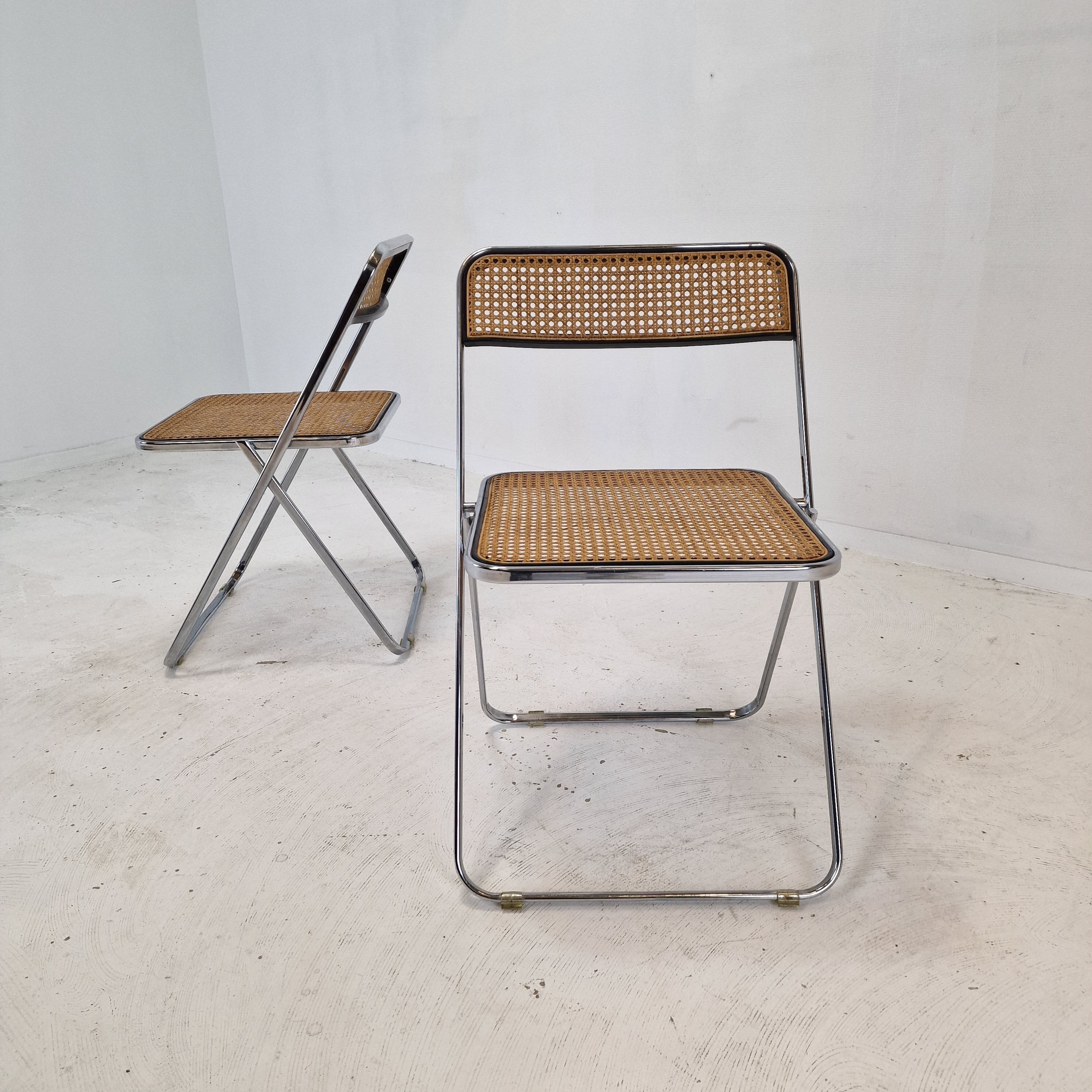 Italian pair of "Elios" folding chairs by Colle d'Elsa, 1980's