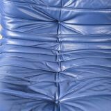Canapé deux places Togo en cuir bleu de Michel Ducaroy pour Ligne Roset, France, années 1980