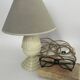 Small bedside lamp in ivory glazed ceramic.