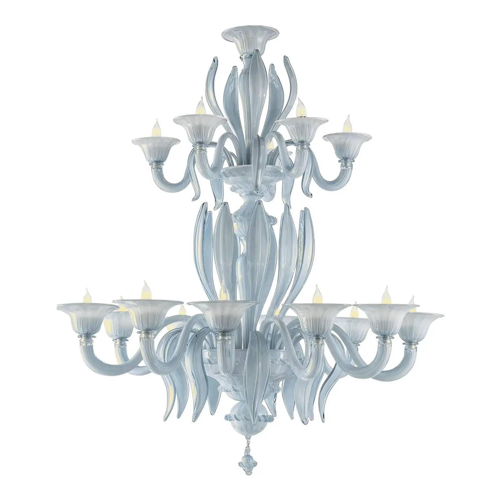 Contemporary Mid-Century Modern Venetian Style Murano Glass Chandelier